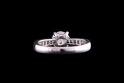 18ct White Gold Diamond Single Stone Ring with Diamond Shoulders