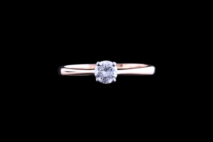 18ct Rose Gold Diamond Single Stone Ring