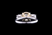 18ct Yellow Gold and Platinum Yellow Diamond and Diamond Three Stone Ring