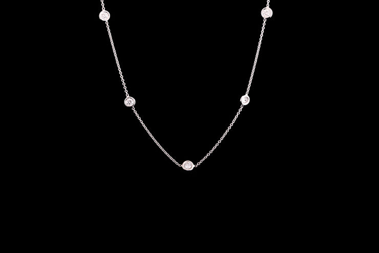 18ct White Gold Diamond Spectacle Chain