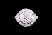 18ct White Gold Diamond Dress Ring with Engraved Shoulders