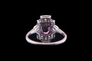 18ct White Gold Diamond and Pink Sapphire Dress Ring