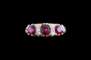 18ct Yellow Gold Diamond and Ruby Nine Stone Ring