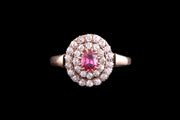 Victorian 18ct Yellow Gold Diamond and Ruby Double Cluster Ring