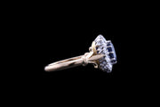 18ct Yellow Gold Diamond and Sapphire Cluster Ring