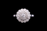 Art Deco 18ct White Gold Diamond Circular Dress Ring