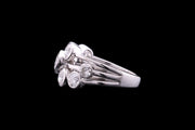 Platinum Diamond Triple Row Dress Ring