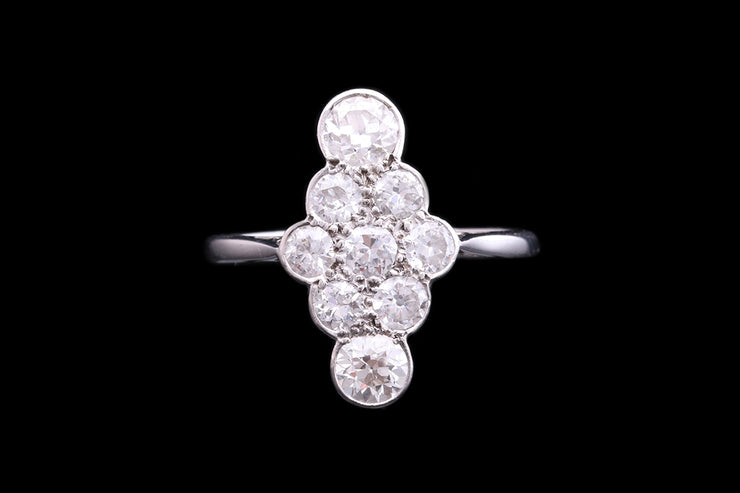 Art Deco 18ct White Gold Diamond Dress Ring