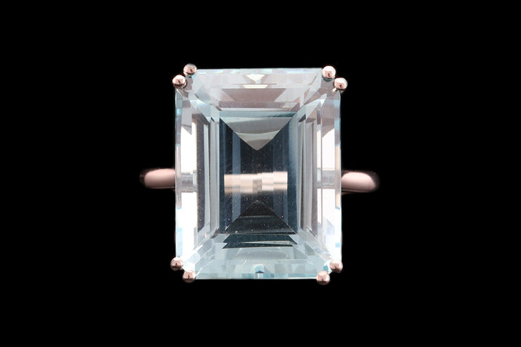 Platinum Aquamarine Single Stone Dress Ring