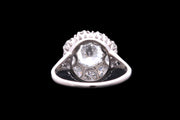 Platinum Diamond Circular Cluster Ring
