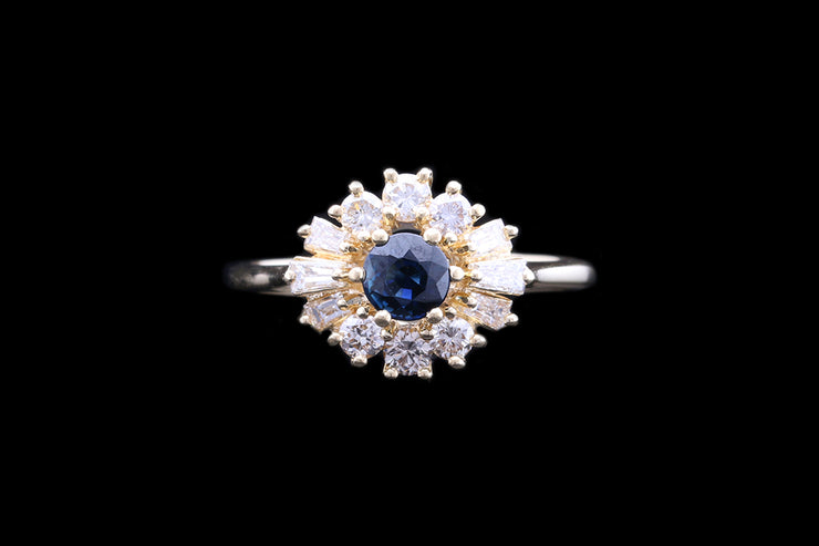 18ct Yellow Gold Diamond & Sapphire Dress Ring