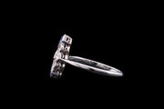 Edwardian 18ct White Gold and Platinum Diamond and Sapphire Dress Ring