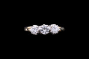 18ct Yellow Gold and White Gold Diamond Three Stone Ring