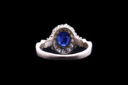 Victorian 18ct Yellow Gold Diamond and Sapphire Cluster Ring