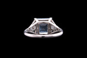 Platinum Diamond and Aquamarine Dress Ring