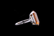 Platinum Diamond and Imperial Topaz Dress Ring
