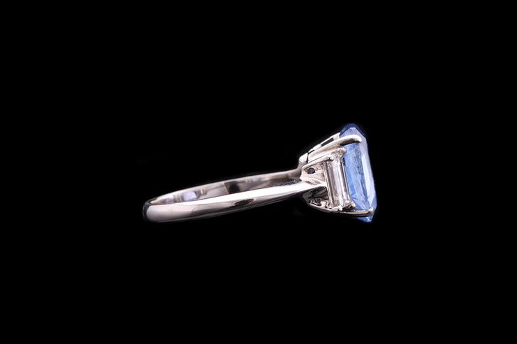 18ct White Gold Diamond and Madagascan Sapphire Dress Ring