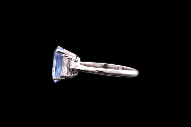 18ct White Gold Diamond and Madagascan Sapphire Dress Ring