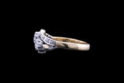 18ct Yellow Gold and White Gold Diamond Twisted Dress Ring