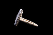Victorian 18ct Yellow Gold and Silver Diamond Marquise Dress Ring