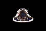 18ct Yellow Gold and Platinum Diamond and Black Opal Dress Ring