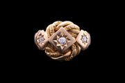 Edwardian 18ct Yellow Gold Diamond Decorative Ring