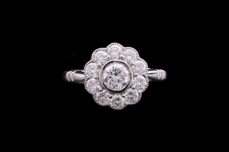 Platinum Diamond Flower Cluster Ring