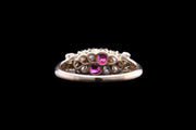 Victorian 18ct Yellow Gold Diamond and Ruby Dress Ring