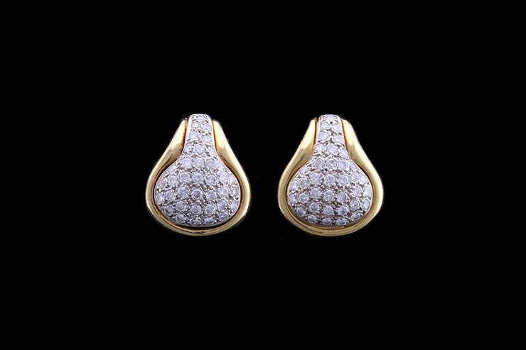 18ct Yellow Gold Decorative Diamond Earrings