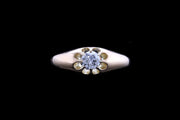 Victorian 18ct Yellow Gold Diamond Single Stone Ring