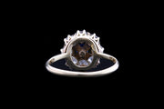 Edwardian 18ct Yellow Gold Diamond and Sapphire Cluster Ring