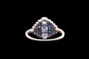 18ct Yellow Gold and White Gold Diamond and Sapphire Dress Ring