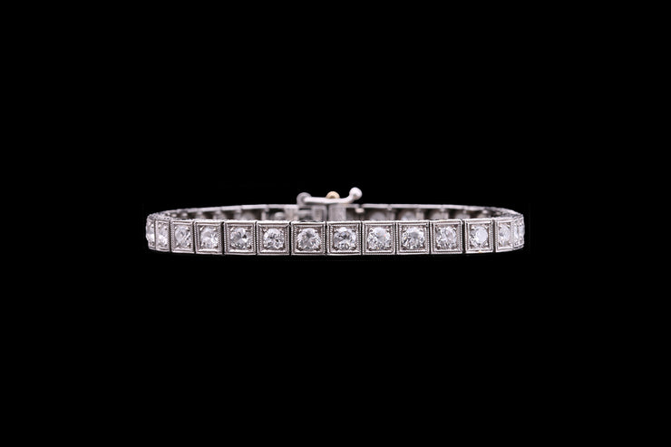 Art Deco 18ct White Gold Diamond Line Bracelet