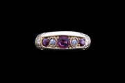 Victorian 18ct Yellow Gold Diamond and Ruby Five Stone Ring