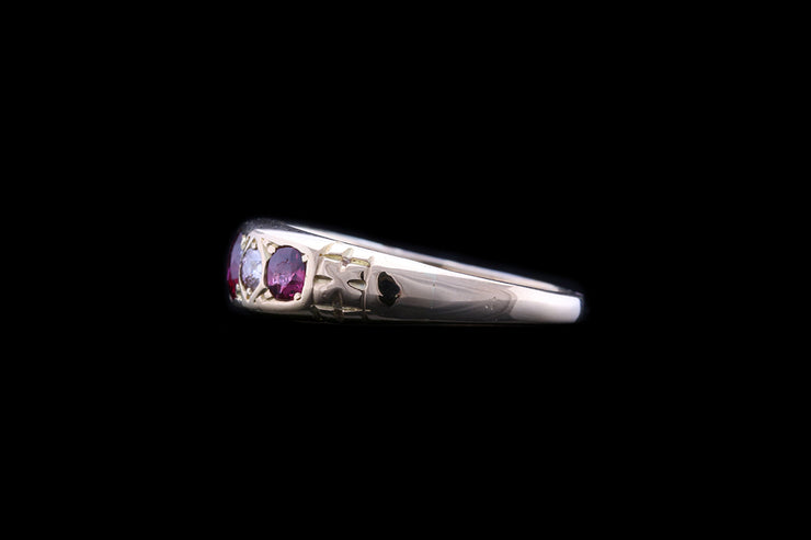 Victorian 18ct Yellow Gold Diamond and Ruby Five Stone Ring