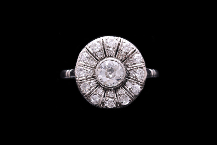 Platinum Diamond Round Cluster Ring