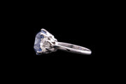 18ct White Gold Diamond and Sri Lankan Sapphire Three Stone Ring