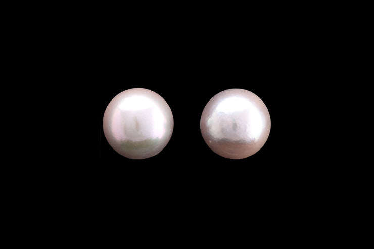 9ct White Gold Cultured Ice Blue Pearl Stud Earrings