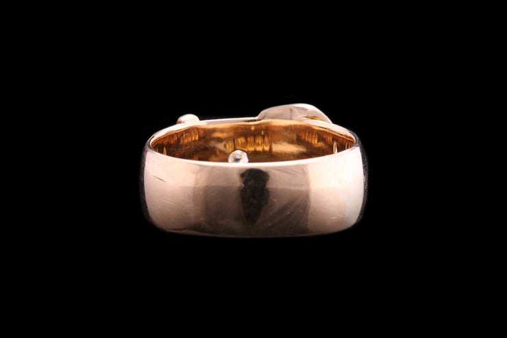 Victorian 18ct Yellow Gold Diamond Buckle Ring