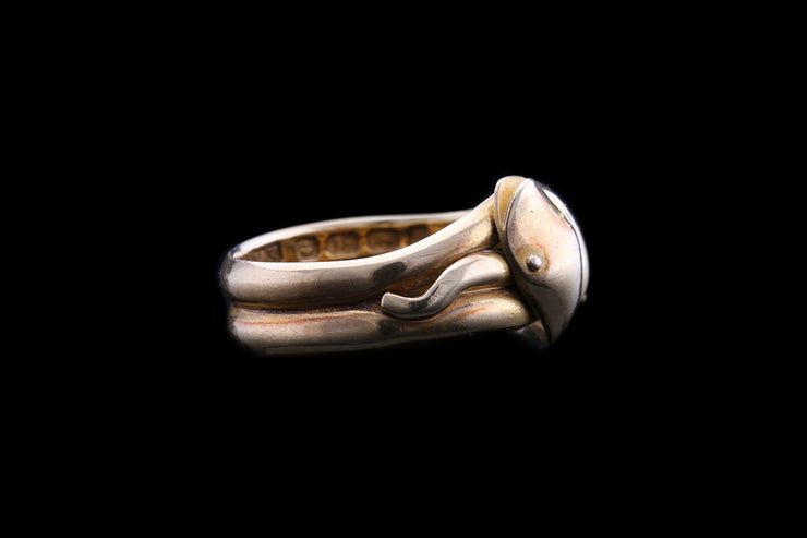 Victorian 18ct Yellow Gold Double Head Snake Dress Ring