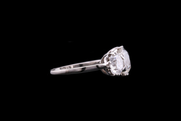 Art Deco Platinum Diamond Three Stone Ring