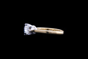 18ct Yellow Gold Diamond and Sapphire Three Stone Ring