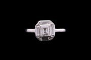 18ct White Gold Diamond Square Dress Ring