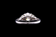 18ct White Gold Diamond Single Stone Ring with Diamond Shoulders