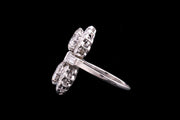 Edwardian Platinum Diamond Two Stone Dress Ring