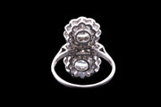 Edwardian Platinum Diamond Two Stone Dress Ring