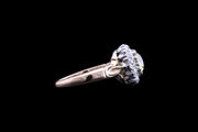 Victorian 18ct Yellow Gold and Silver Diamond and Fancy Light Yellow Diamond Cluster Ring