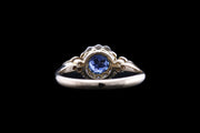 Edwardian 18ct Yellow Gold and Platinum Diamond and Sapphire Cluster Ring with Diamond Shoulders