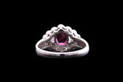 18ct White Gold Diamond and Ruby Dress Ring