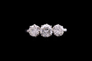 Art Deco Platinum Diamond Three Stone Ring